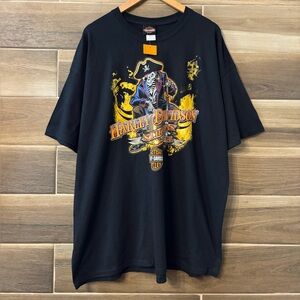 Harley Davidson St. Thomas USVI Black Pirate Biker T Shirt NWT 2XL New 2000s VTG